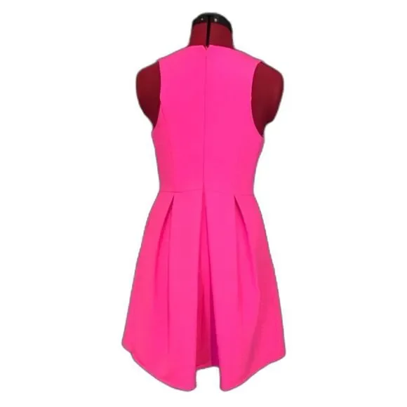 Gianni Bini Dress Women’s Size Small Hot Pink Sleeveless Pleated Pockets - Picture 2 of 6